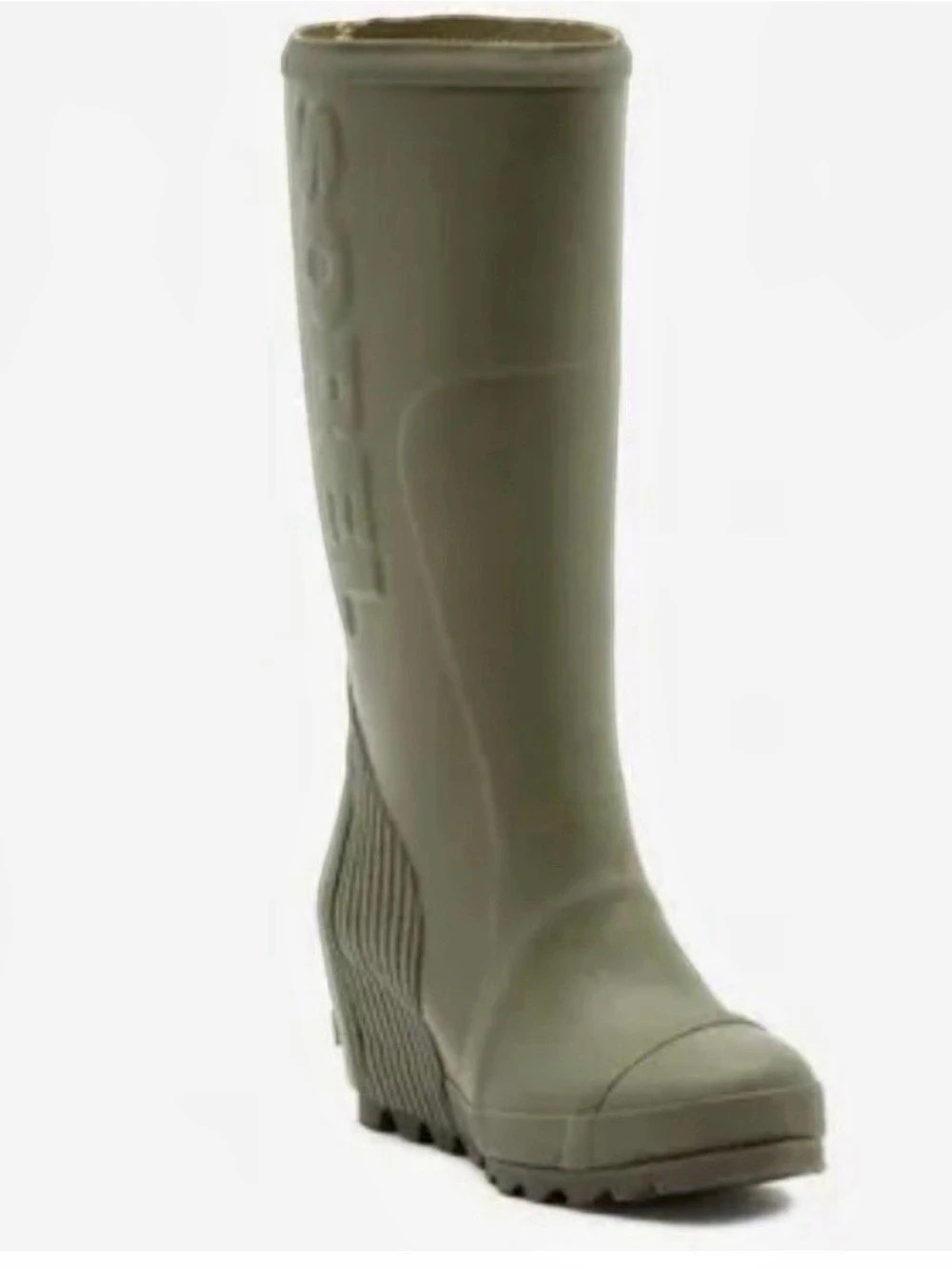 Sorel Joan Rain Wedge Boot Green Rain Boots